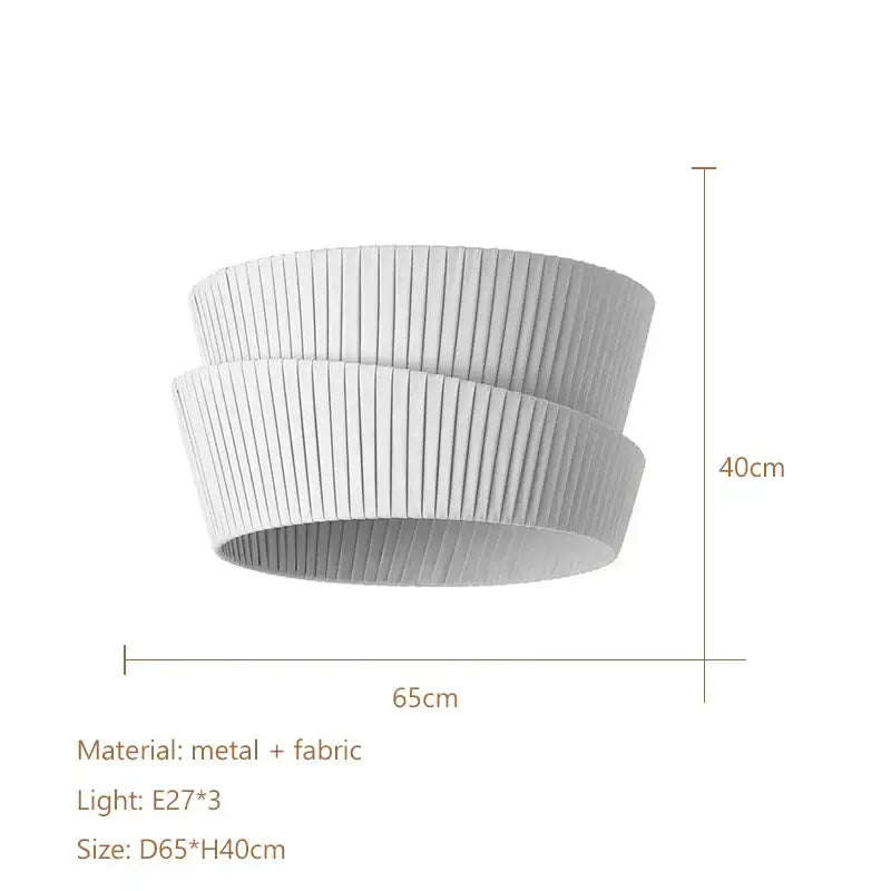 Modern pleated cream led ceiling chandelier for living room