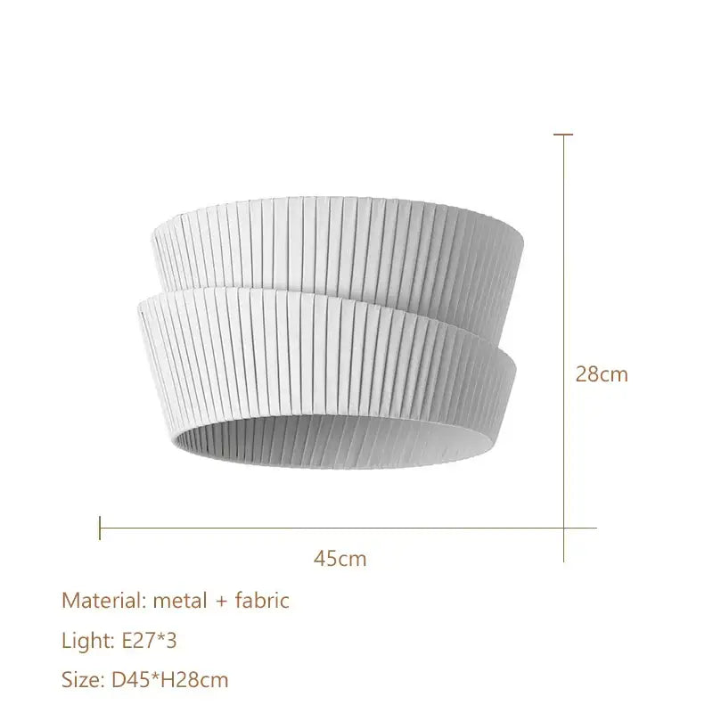 Modern pleated cream led ceiling chandelier for living room