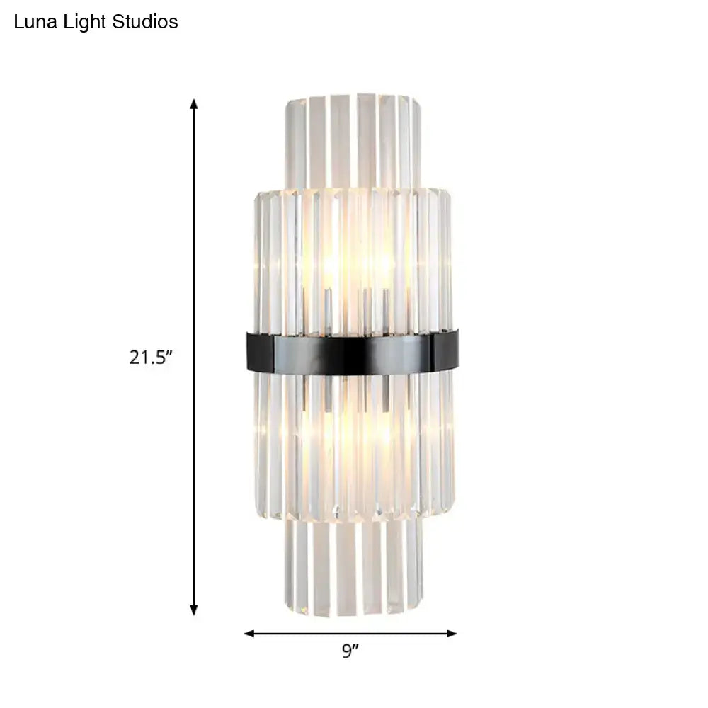 Modern prism black wall mount lamp living room glass sconce