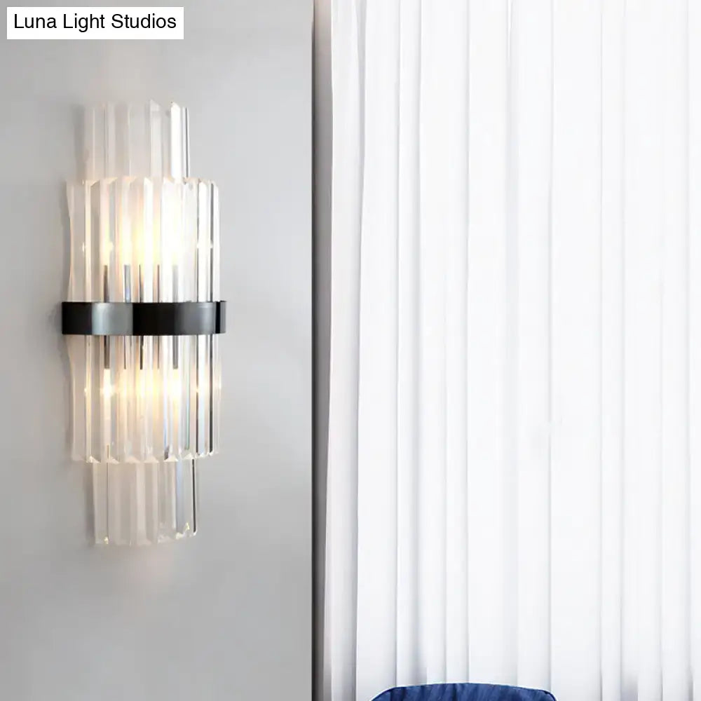 Modern prism black wall mount lamp living room glass sconce