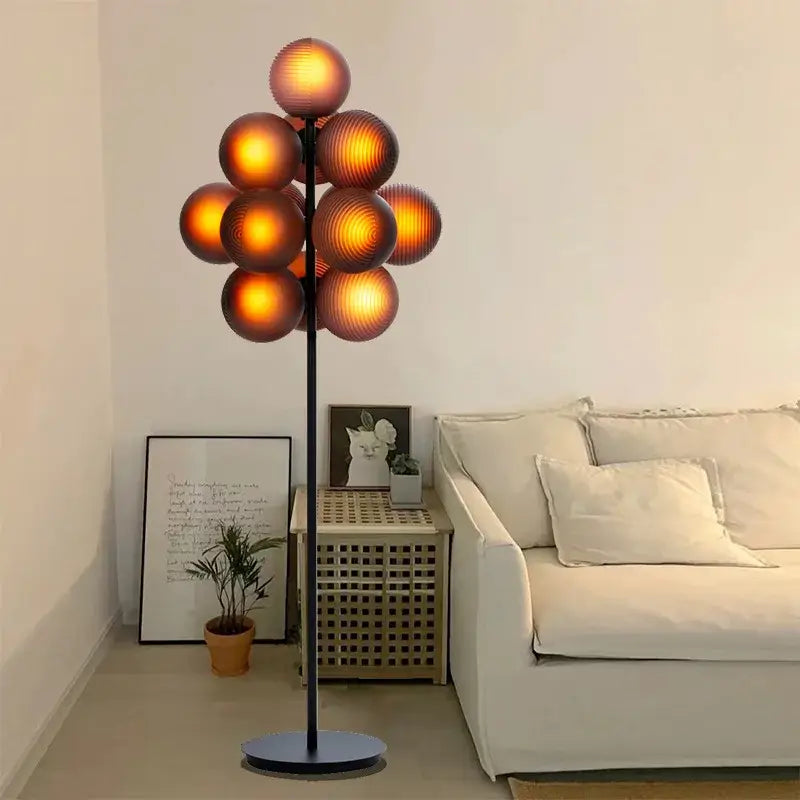 Modern purple decorbites glass bubble floor lamp for living room