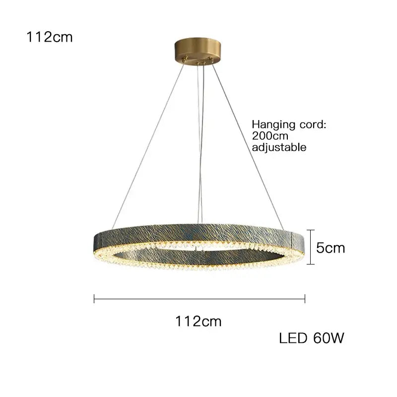 Modern rectangular blue copper crystal led chandelier dining room