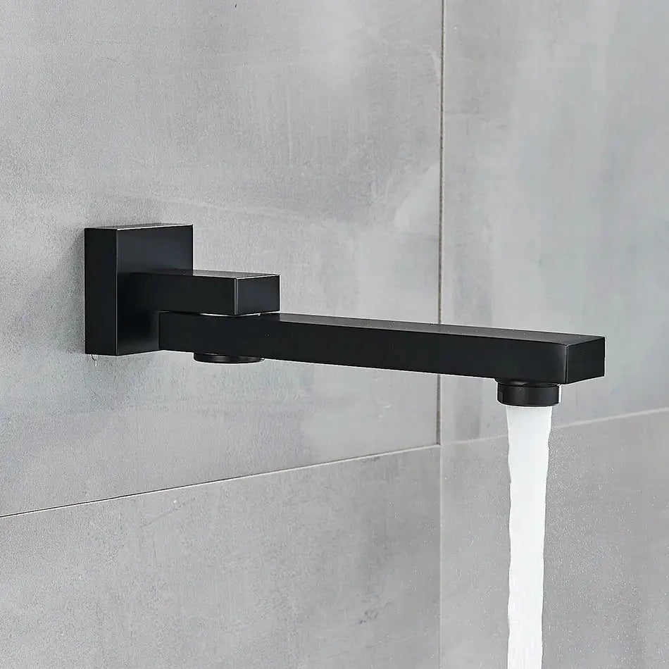 Modern rectangular brass chrome black bronze swivel shower spout bathroom