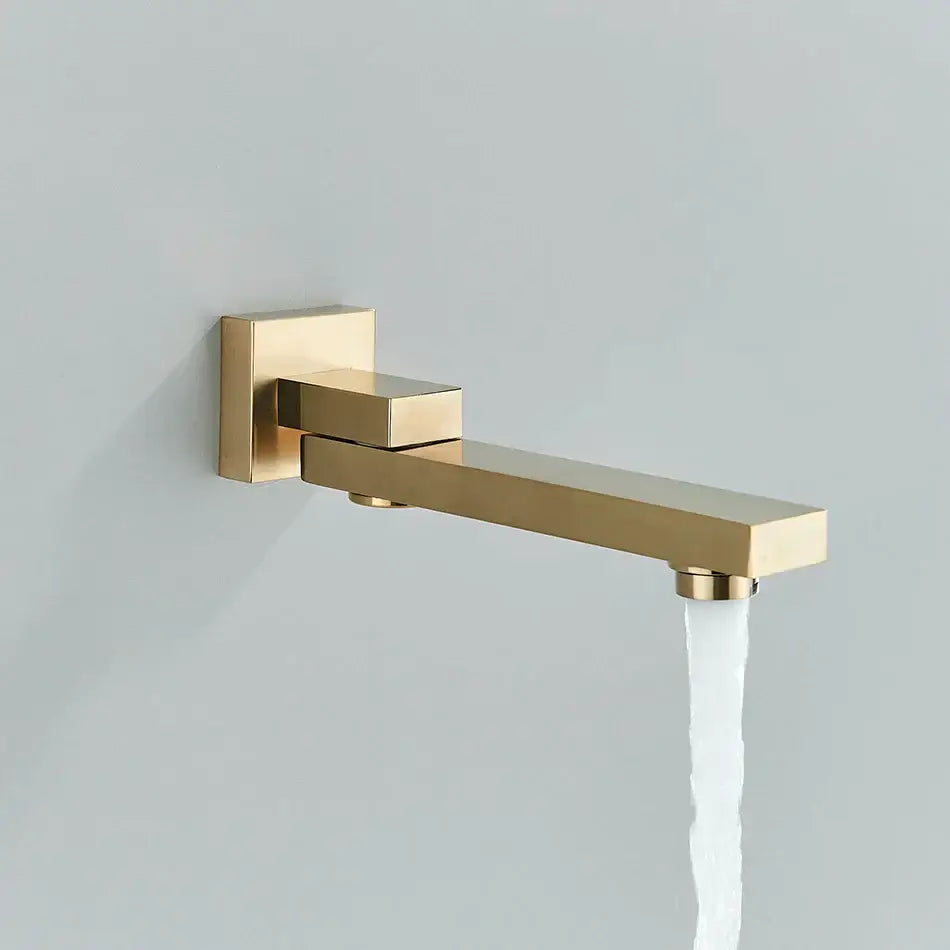 Modern rectangular brass chrome black bronze swivel shower spout bathroom