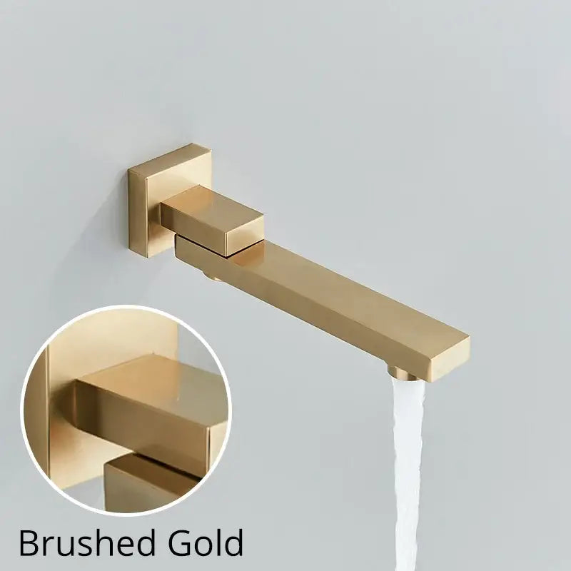 Modern rectangular brass chrome black bronze swivel shower spout bathroom