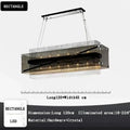 Modern rectangular crystal glass pendant chandelier for dining room