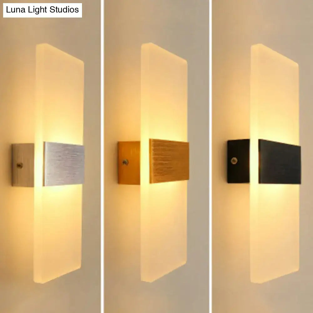 Modern rectangular frosted led wall sconce corridor light