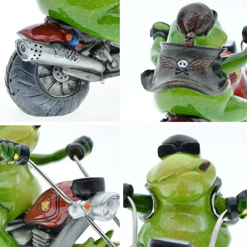 Modern red and green decorbites cool frog resin motorcycle desk ornament