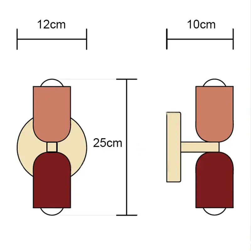Modern red & black glossy led wall lamp for bedroom living room decor