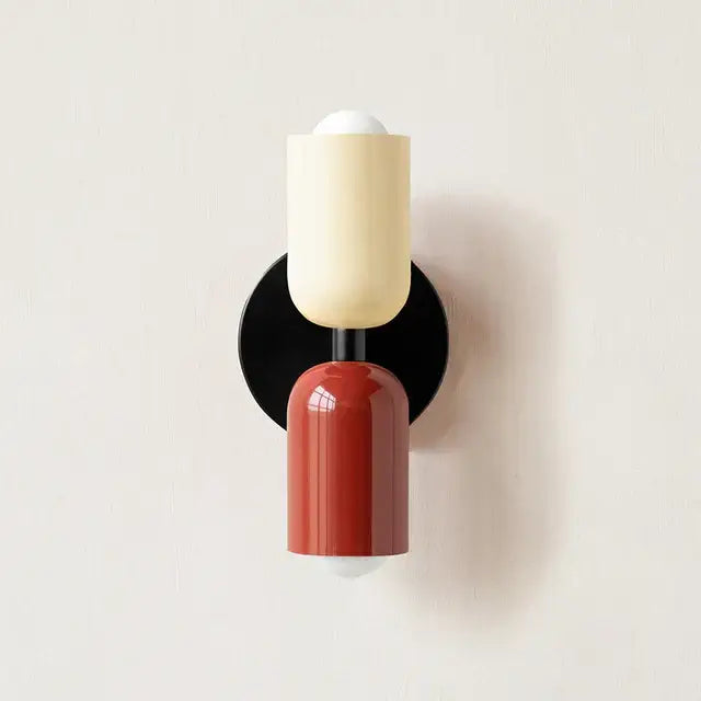 Modern red & black glossy led wall lamp for bedroom living room decor