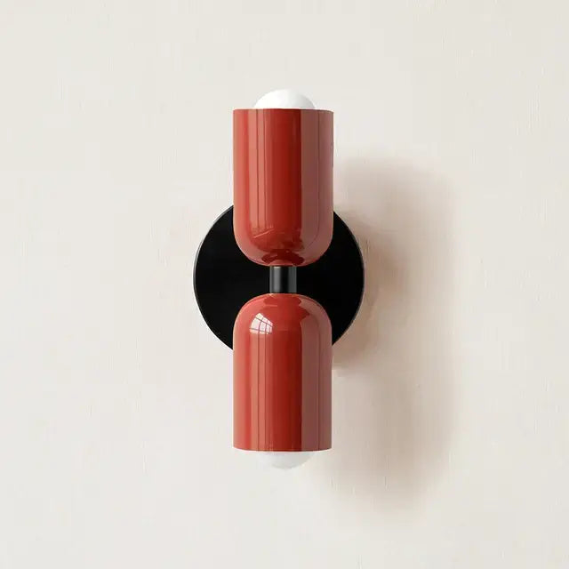 Modern red & black glossy led wall lamp for bedroom living room decor