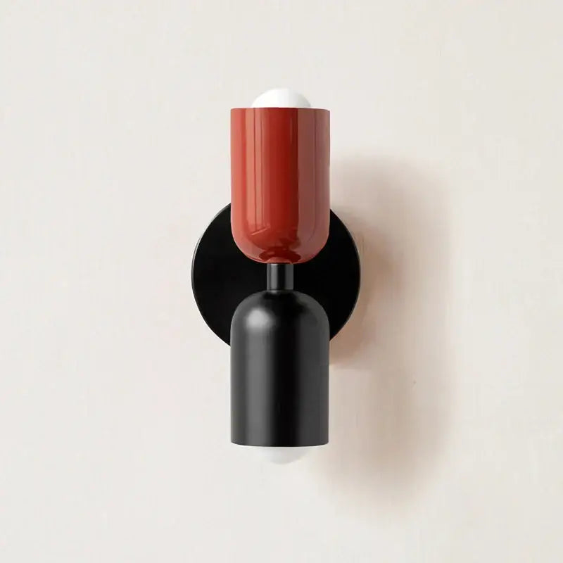 Modern red & black glossy led wall lamp for bedroom living room decor
