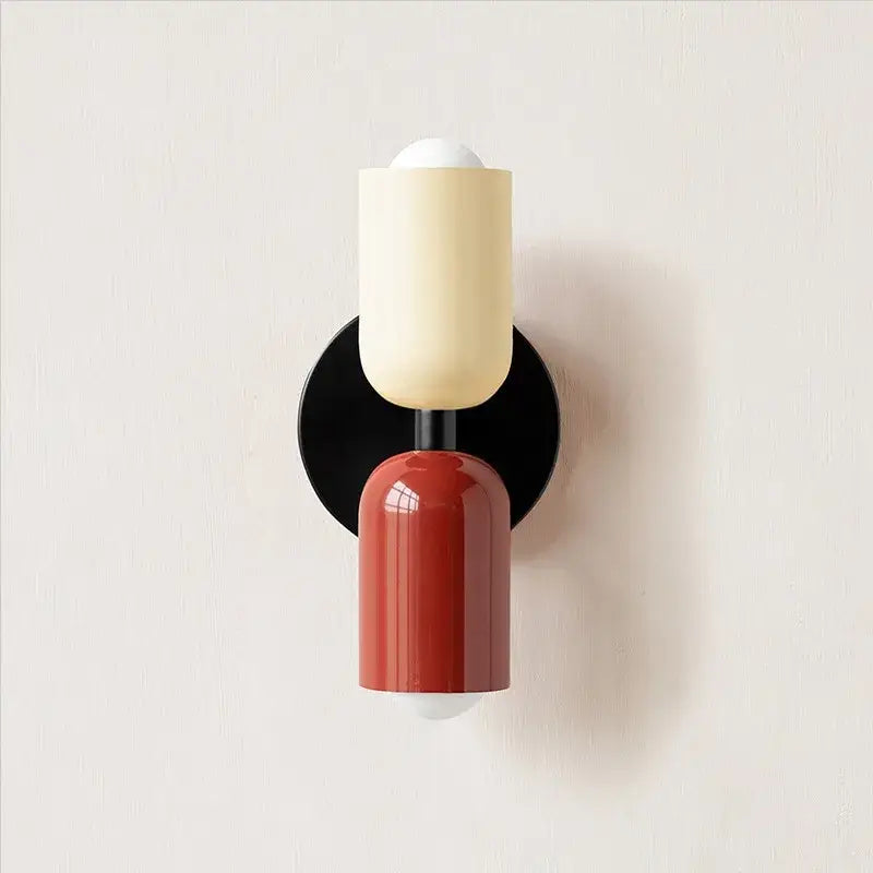Modern red & black glossy led wall lamp for bedroom living room decor