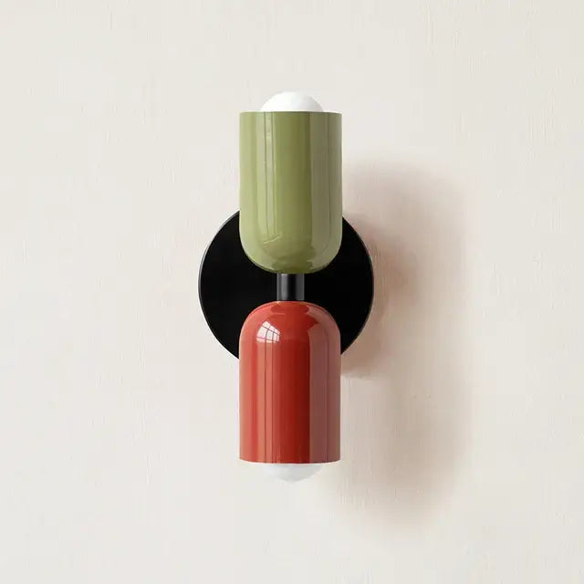 Modern red & black glossy led wall lamp for bedroom living room decor