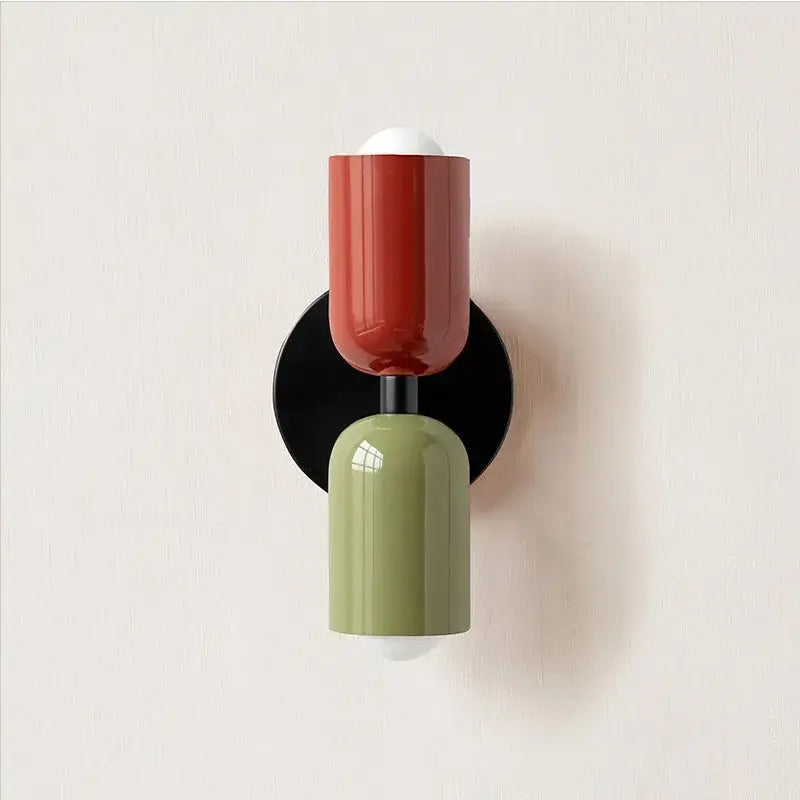 Modern red & black glossy led wall lamp for bedroom living room decor