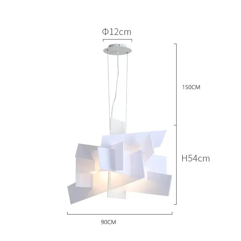 Modern red geometric acrylic leaf pendant lamps dining room light