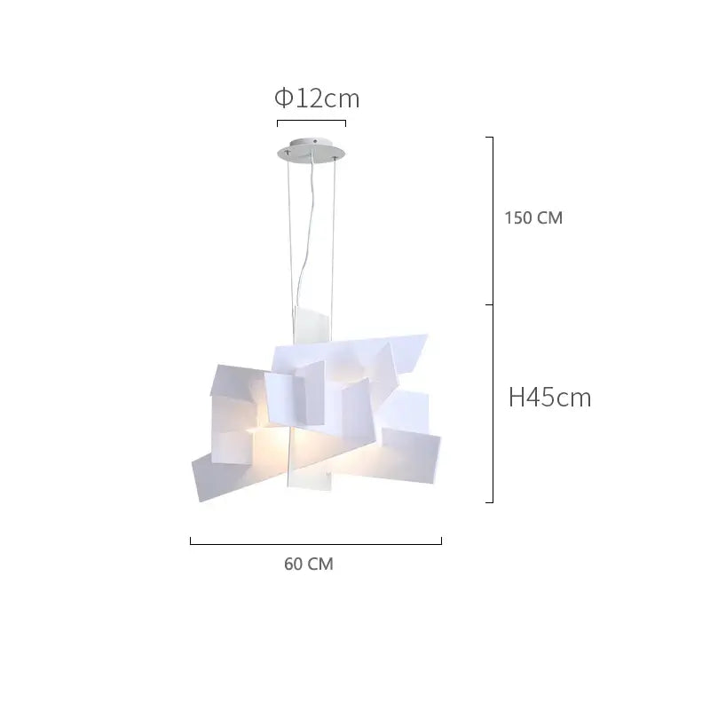 Modern red geometric acrylic leaf pendant lamps dining room light