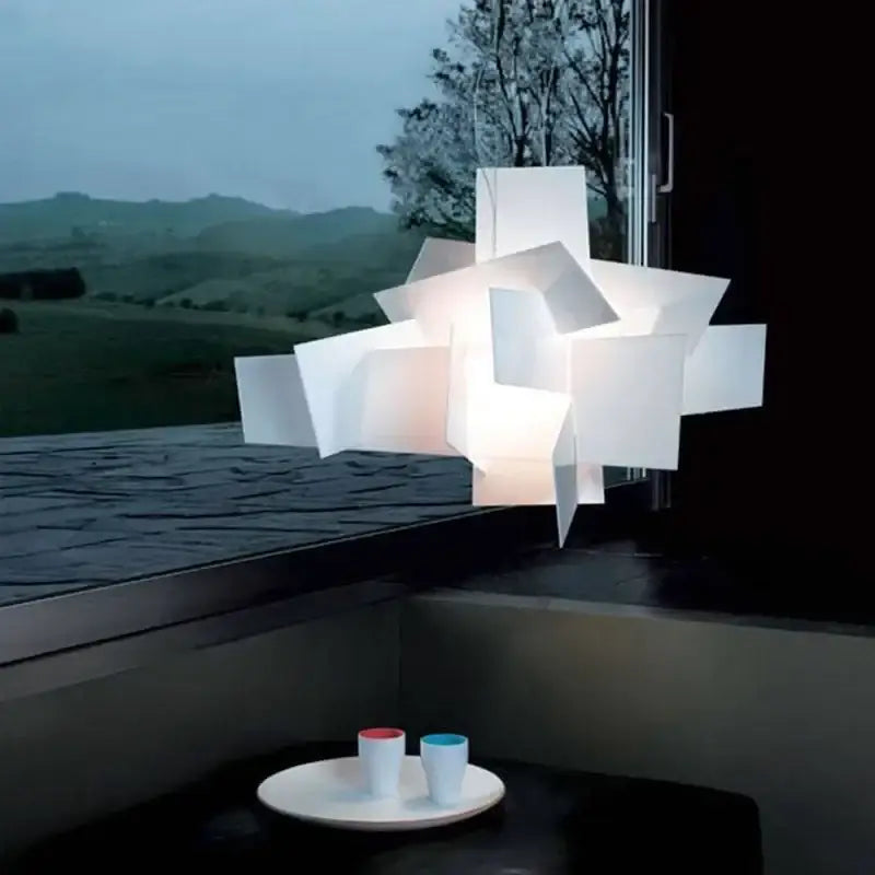 Modern red geometric acrylic leaf pendant lamps dining room light
