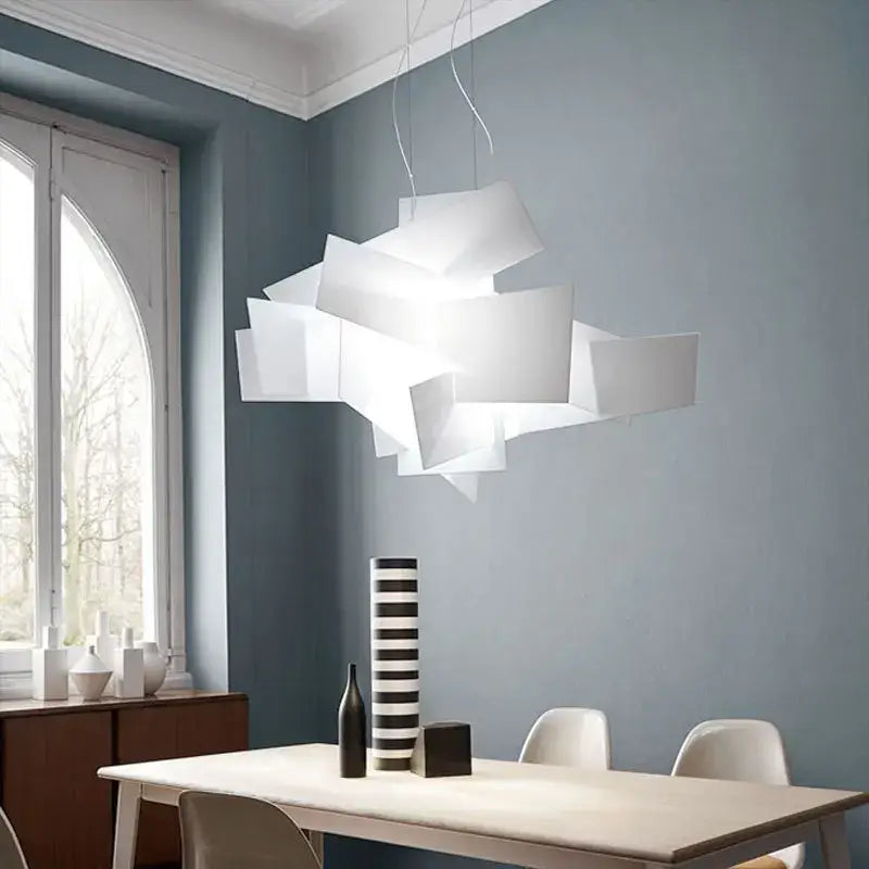Modern red geometric acrylic leaf pendant lamps dining room light