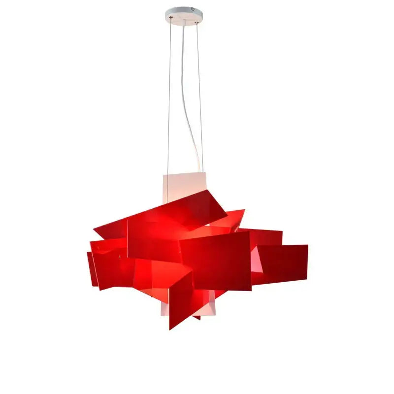 Modern red geometric acrylic leaf pendant lamps dining room light