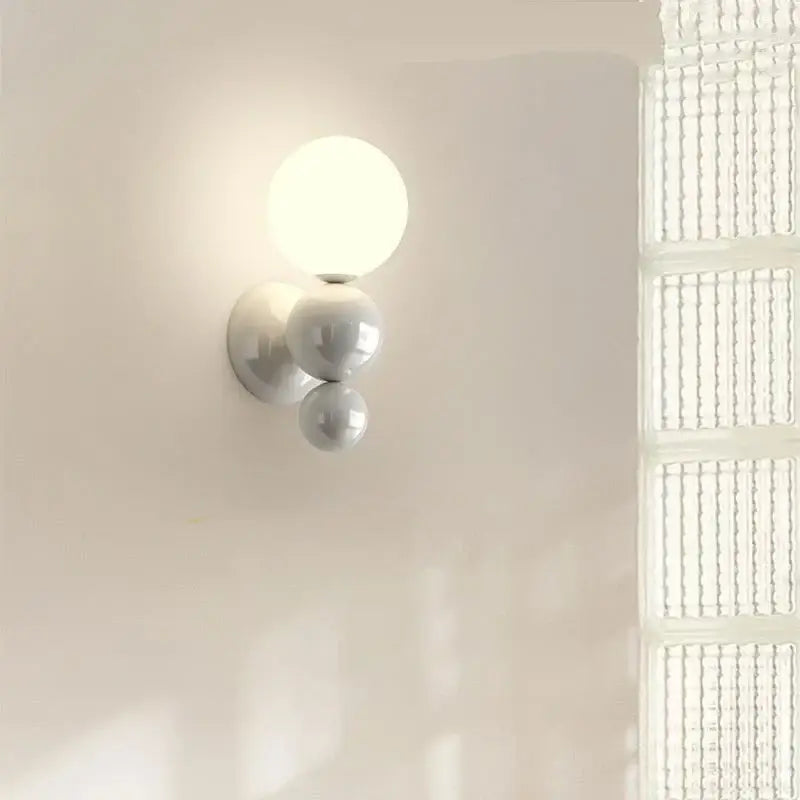Modern red & green led wall light kids room spherical acrylic lamp