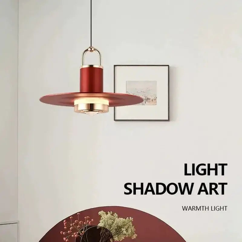 Modern red umbrella pendant lamp for dining room living room decor
