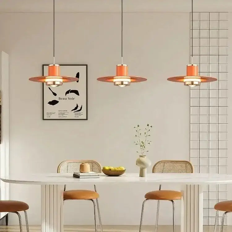 Modern red umbrella pendant lamp for dining room living room decor