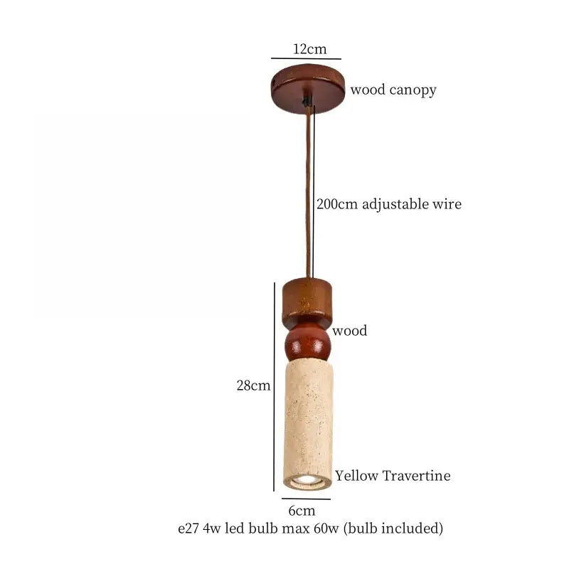 Modern reddish brown and cream cement cylinder led pendant kitchen light