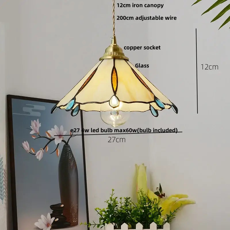 Modern ribbed blue glass led pendant lamp dining room lighting