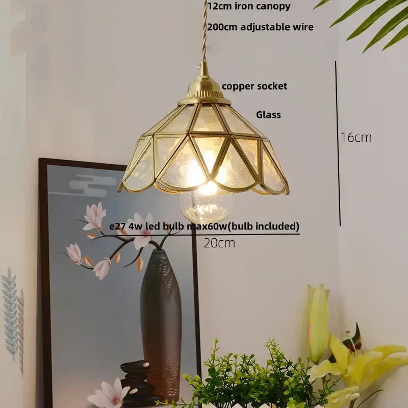 Modern ribbed blue glass led pendant lamp dining room lighting
