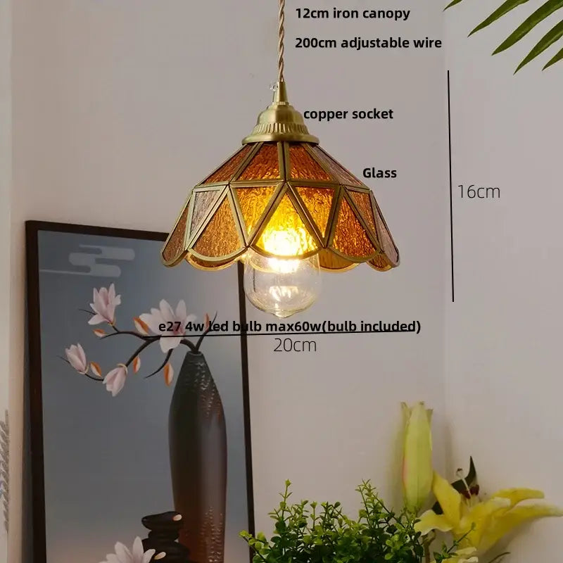 Modern ribbed blue glass led pendant lamp dining room lighting