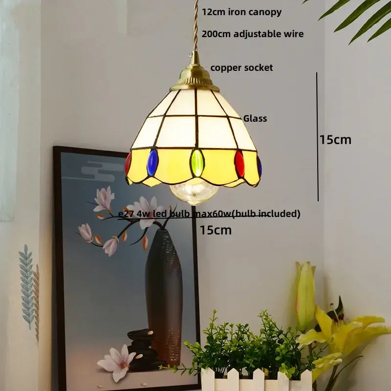 Modern ribbed blue glass led pendant light for kitchens