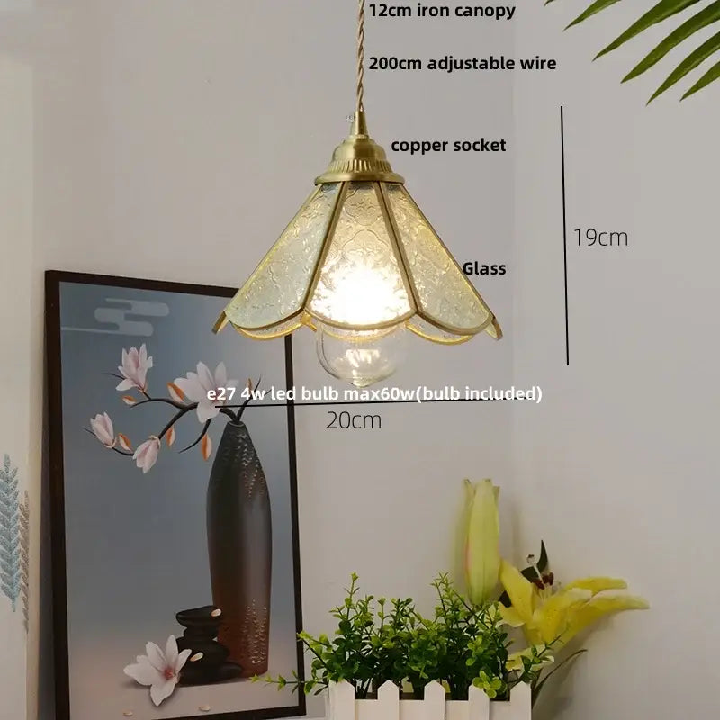 Modern ribbed blue glass led pendant light for kitchens