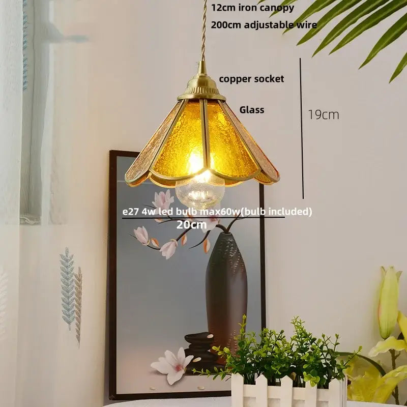 Modern ribbed blue glass led pendant light for kitchens