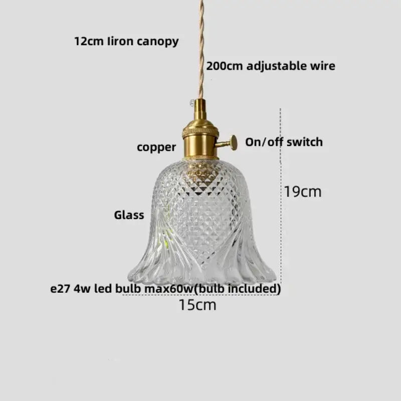 Modern ribbed blue glass pendant light for dining room