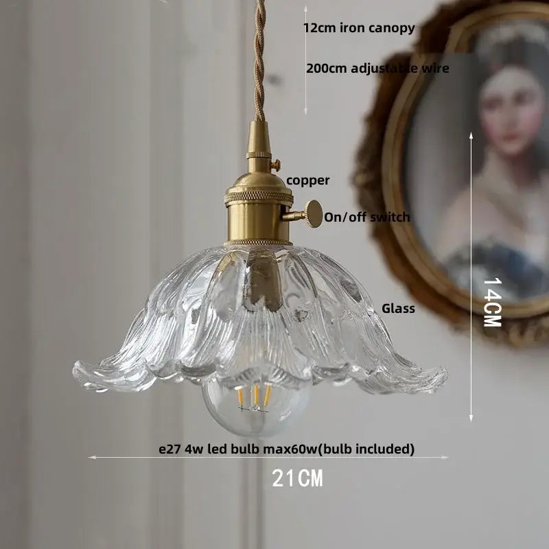 Modern ribbed blue glass pendant light for dining room