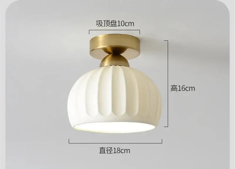 Modern ribbed ceramic glass chandelier white and brass living room light