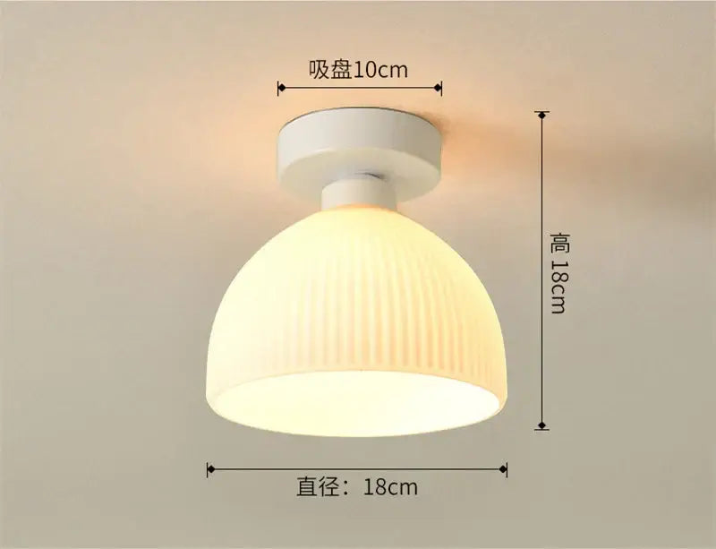 Modern ribbed ceramic glass chandelier white and brass living room light