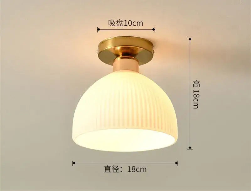 Modern ribbed ceramic glass chandelier white and brass living room light