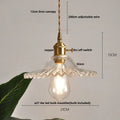 Modern ribbed clear glass led pendant light kitchen brass fixture