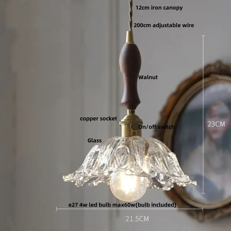 Modern ribbed clear glass pendant light kitchen brass fixture