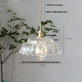 Modern ribbed clear glass pendant light kitchen brass fixture