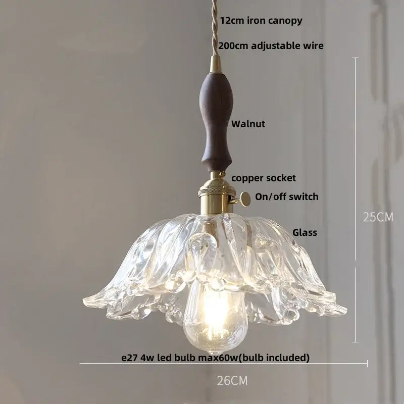 Modern ribbed clear glass pendant light kitchen brass fixture