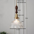 Modern ribbed clear glass pendant light kitchen brass fixture