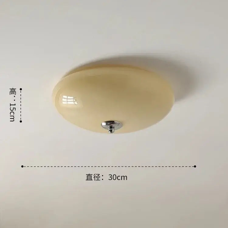 Modern ribbed cream glass round ceiling lights bedroom led lighting