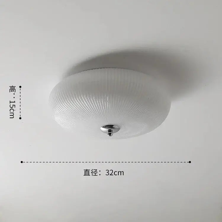 Modern ribbed cream glass round ceiling lights bedroom led lighting