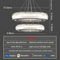 Modern ribbed crystal led ceiling pendant – living room chandelier