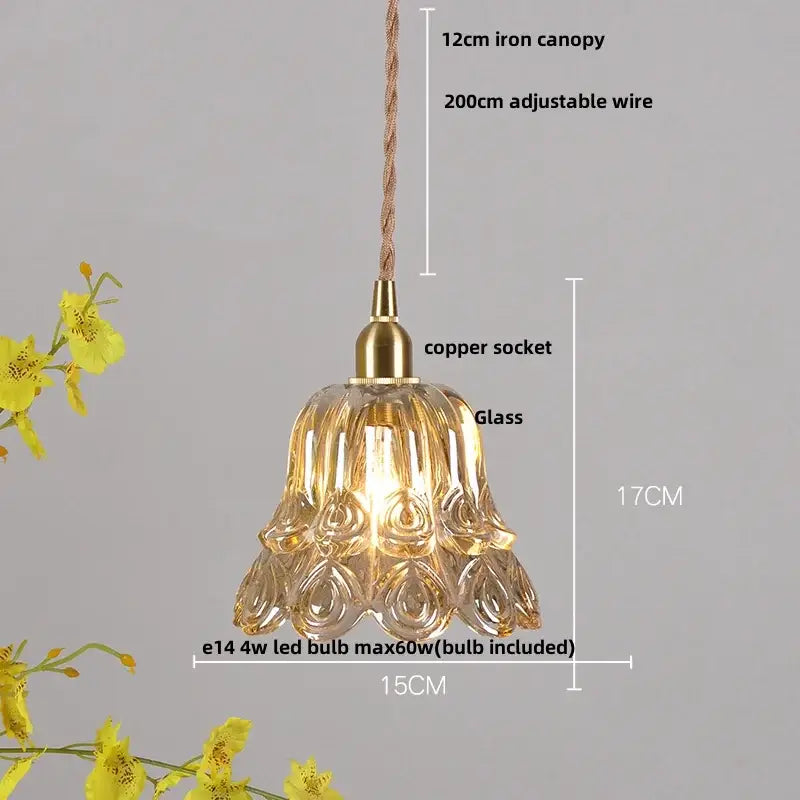 Modern ribbed glass brass led pendant light dining room