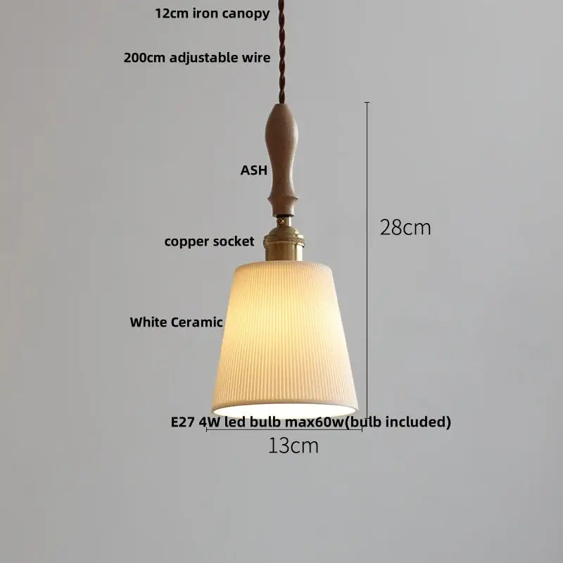 Modern ribbed glass ceramic led pendant lamp dining room brass finish