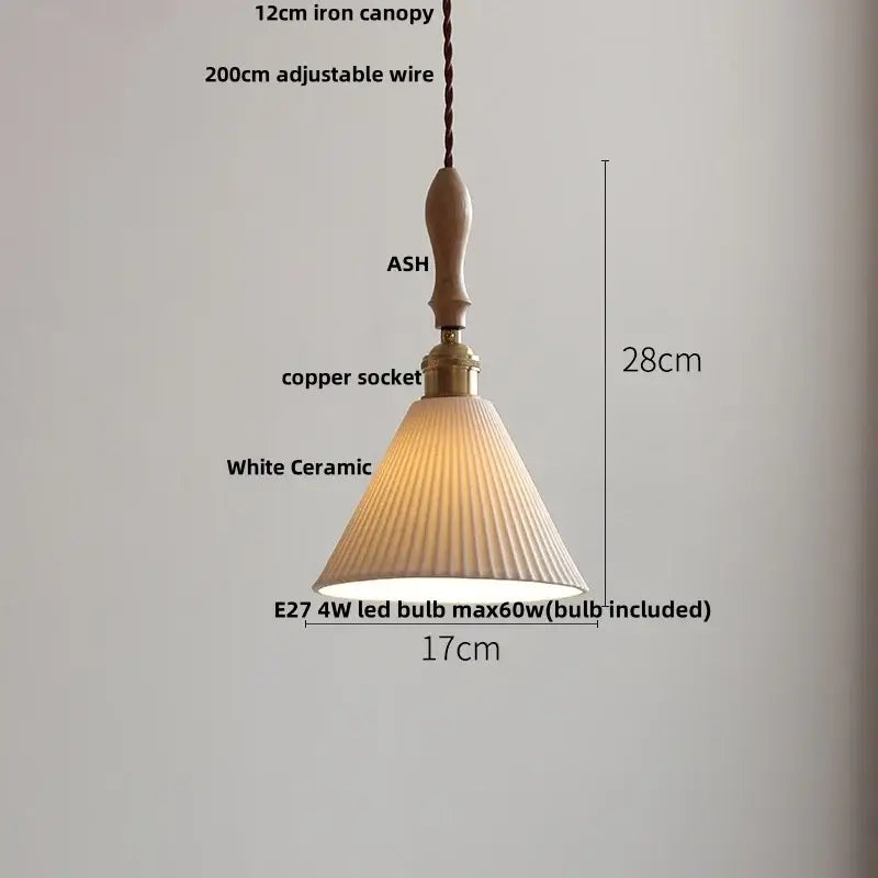 Modern ribbed glass ceramic led pendant lamp dining room brass finish